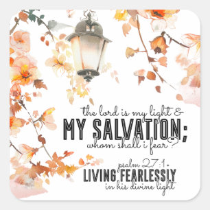 Sticker Carré Psaume 27:1 Le Seigneur est ma Lumière et ma Bible