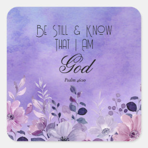 Sticker Carré Psaume 46:10 verset biblique