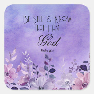 Sticker Carré Psaume 46:10 Verset biblique