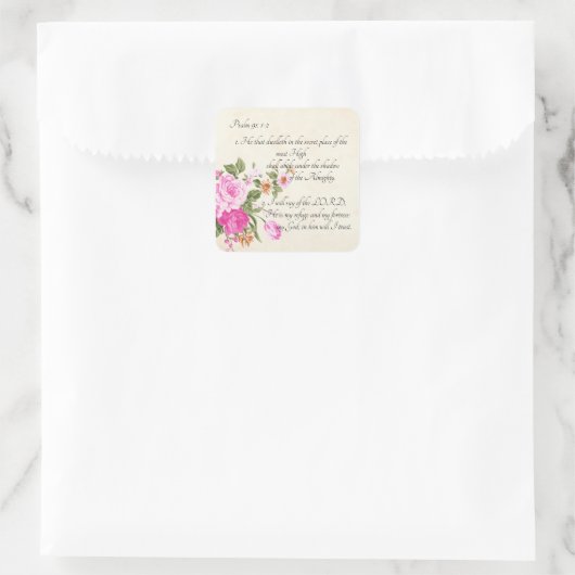 Sticker Carré Psaume 91:1-2 (Sac)