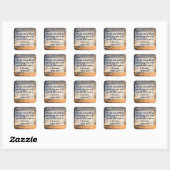 Sticker Carré Psaumes de l'écriture de l'inspiration chrétienne (Feuille)