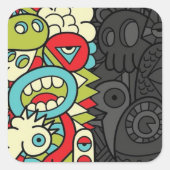 Sticker Carré Psychedelic Patterns (Devant)