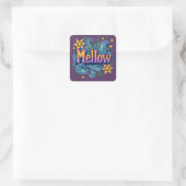Sticker Carré Psychédélique Super "Mellow" Retro Hippie Art (Sac)