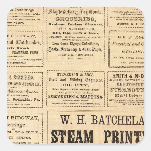 Sticker Carré Publicité pour l'huile (Devant)