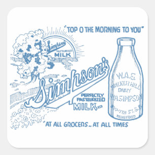 Sticker Carré Publicité vintage sur le lait