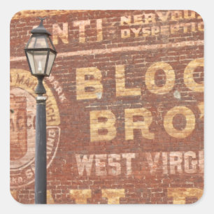 Sticker Carré Publicités sur le côté du bâtiment