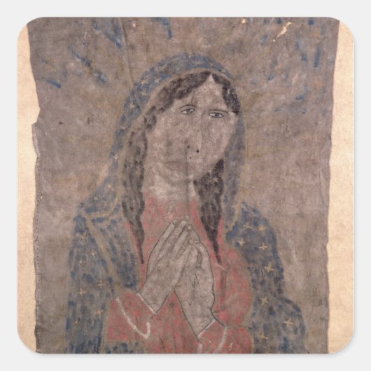 Sticker Carré Pueblo Indian hide Peinture d'une Vierge, 1675 (Devant)