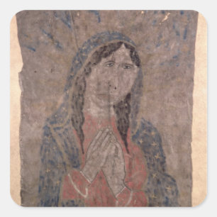 Sticker Carré Pueblo Indian hide Peinture d'une Vierge, 1675