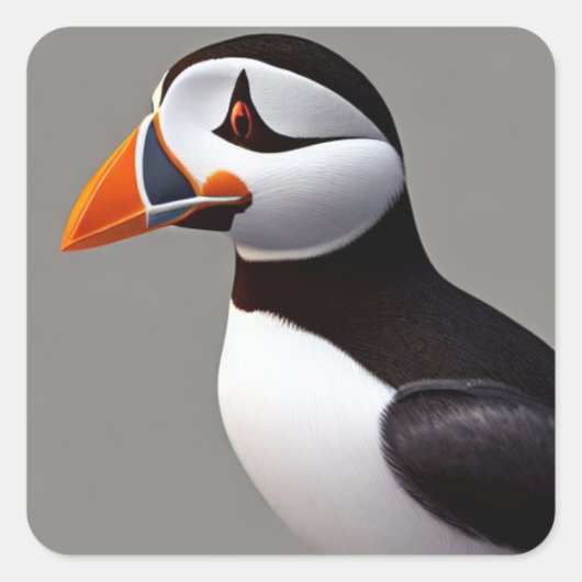 Sticker Carré Puffin (Devant)