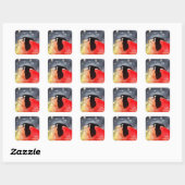 Sticker Carré Puffin dormant (Feuille)