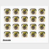 Sticker Carré Pug with Goggles (Feuille)