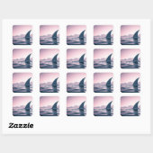 Sticker Carré Puissance de l'aile de requin (Feuille)