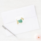 Sticker Carré Pull pour Scottish Terrier roux (Enveloppe)