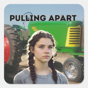 Sticker Carré Pulling Apart, Tractor Town, collants Torri Reagan