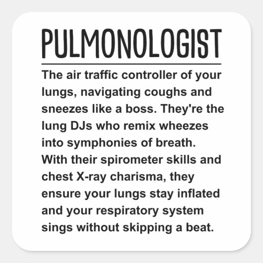 Sticker Carré Pulmonologue (Devant)