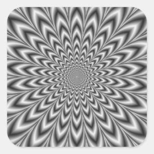 Sticker Carré Pulse coupée en noir et blanc