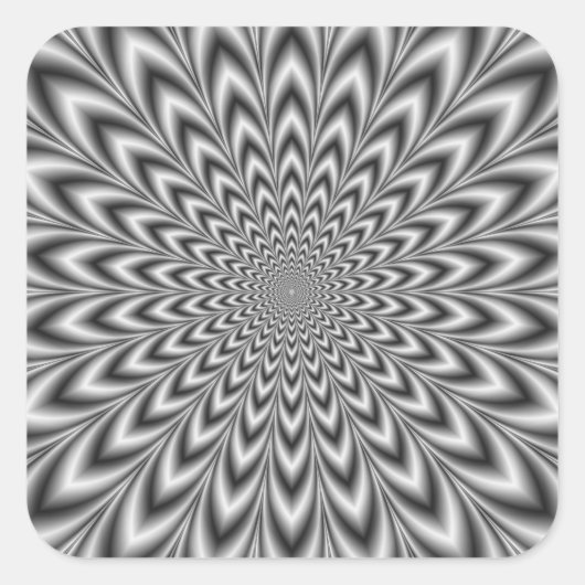 Sticker Carré Pulse coupée en noir et blanc (Devant)