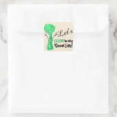 Sticker Carré Pun Celery Positif - Celerybrate Bonne vie (Sac)