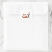 Sticker Carré ‏Punch‑kun & Plush Monkey – Kawaii for Kids (Sac)