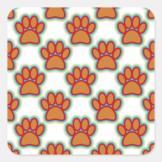 Sticker Carré Puppy Paws (Devant)