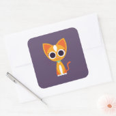 Sticker Carré Purler le chat (Enveloppe)