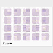 Sticker Carré Purple Check, Checkerboard Pattern, Checkered (Feuille)