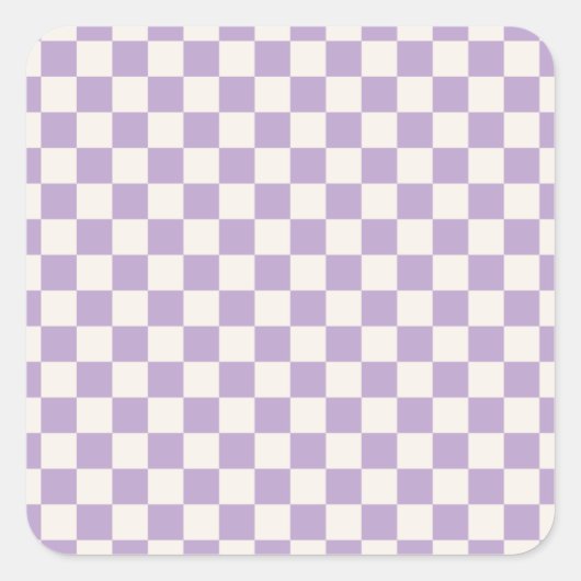 Sticker Carré Purple Check, Checkerboard Pattern, Checkered (Devant)