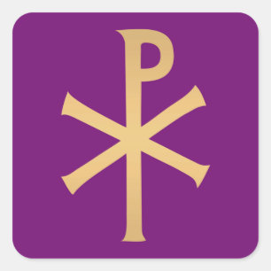 Sticker Carré Purple Chi Rho