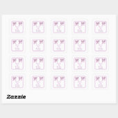 Sticker Carré Purple Coquette Bow Birthday Party (Feuille)