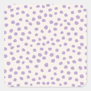 Sticker Carré Purple Dots Preppy Modern Animal Prints