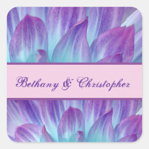 Sticker Carré PURPLE et AQUA DAHLIA Collection Mariage 001