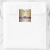 Sticker Carré Purple Gold 50e Mariage Anniversaire Merci (Sac)