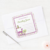 Sticker Carré Purple Green Forest Animaux Plaque de réservation  (Enveloppe)
