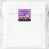 Sticker Carré Purple Halloween Enfants Merci Favoriser (Sac)