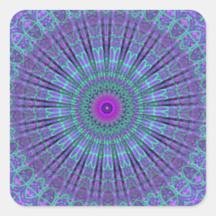 Sticker Carré Purple Inspire mandala kaleidoscope