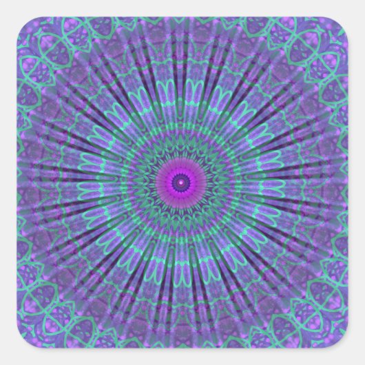 Sticker Carré Purple Inspire mandala kaleidoscope (Devant)