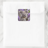 Sticker Carré Purple Jacaranda Koala Ours, (Sac)