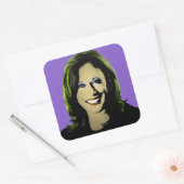 Sticker Carré Purple Kamala Harris Pop Art (Enveloppe)