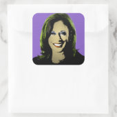 Sticker Carré Purple Kamala Harris Pop Art (Sac)
