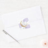 Sticker Carré Purple Over the Moon Baby Shower (Enveloppe)