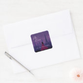 Sticker Carré Purple Pink Paris Fireworks Quinceañera (Enveloppe)