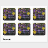Sticker Carré Purple Prickly Pear Opuntia Cactus Fleurs Jaunes (Feuille)