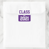 Sticker Carré Purple & White Classe de 2024 Graduation (Sac)