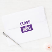 Sticker Carré Purple & White Classe de 2024 Graduation (Enveloppe)