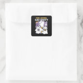 Sticker Carré Purr-anormal Cat-tivity - Halloween Cat Design (Sac)