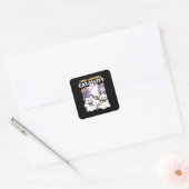 Sticker Carré Purr-anormal Cat-tivity - Halloween Cat Design (Enveloppe)