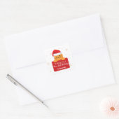 Sticker Carré Purr‑fect Holiday Cat Christmas (Enveloppe)
