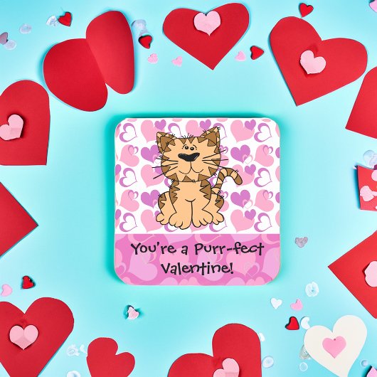 Sticker Carré Purr-fect Valentine