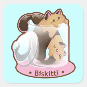 Sticker Carré Purrista Pawfee : Chats de Biscotti