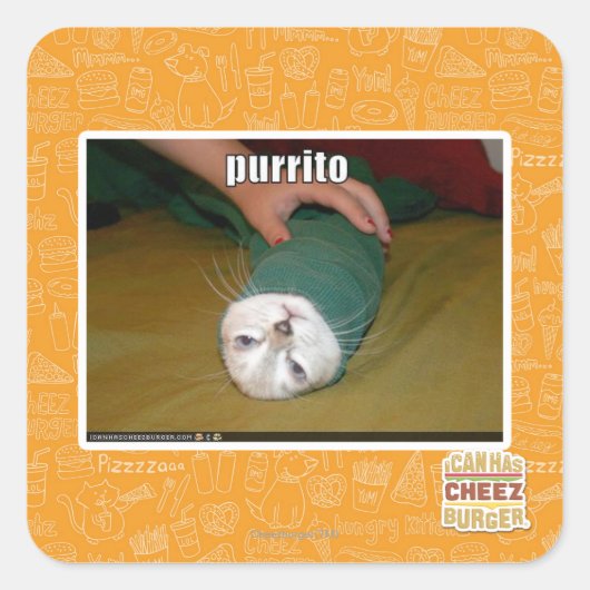 Sticker Carré purrito (Devant)